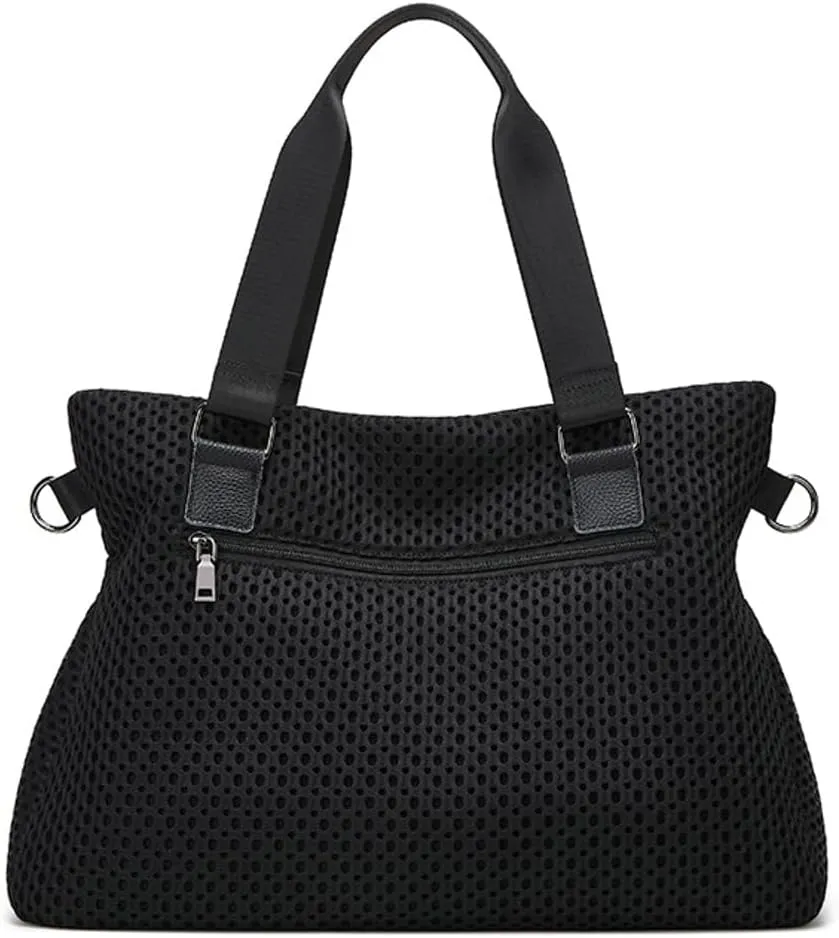Trendy Mesh Duffle Bag for Travel Women Large Lightweight Shoulder Bags Tote Handbags Satchel Multi Pockets 2025