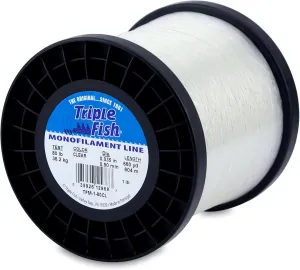 Triple Fish Monofilament Fishing Line - Strong Clear Pink Camo Color for Trolling, Bottom Fishing, Casting Main Line Catfish, Bass