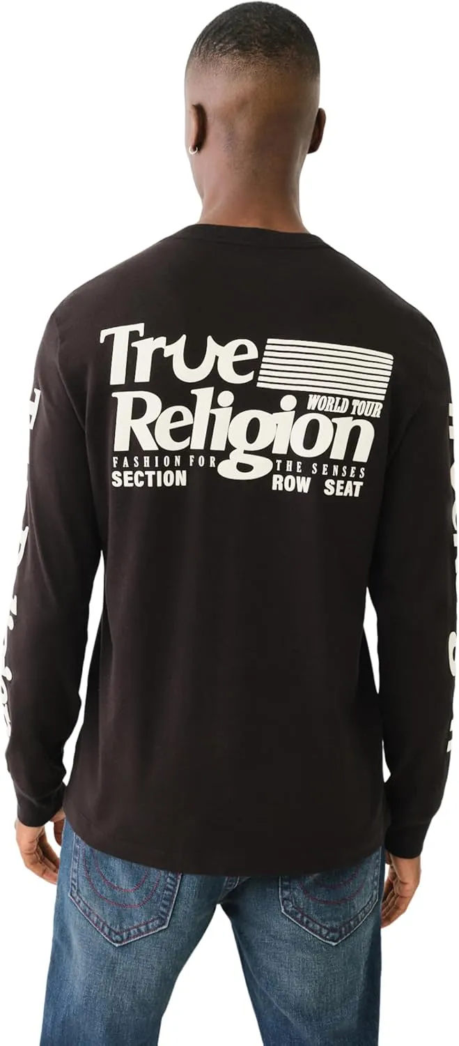 True Religion Men's Ls True Flag Tee