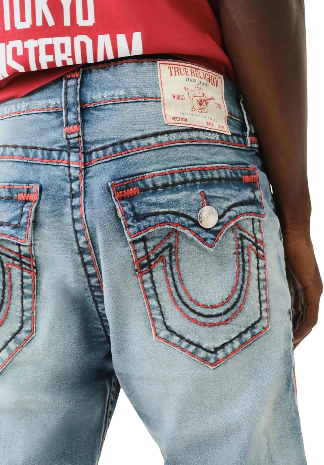 True Religion Men's Ricky Super T 1/2" Triple Logo