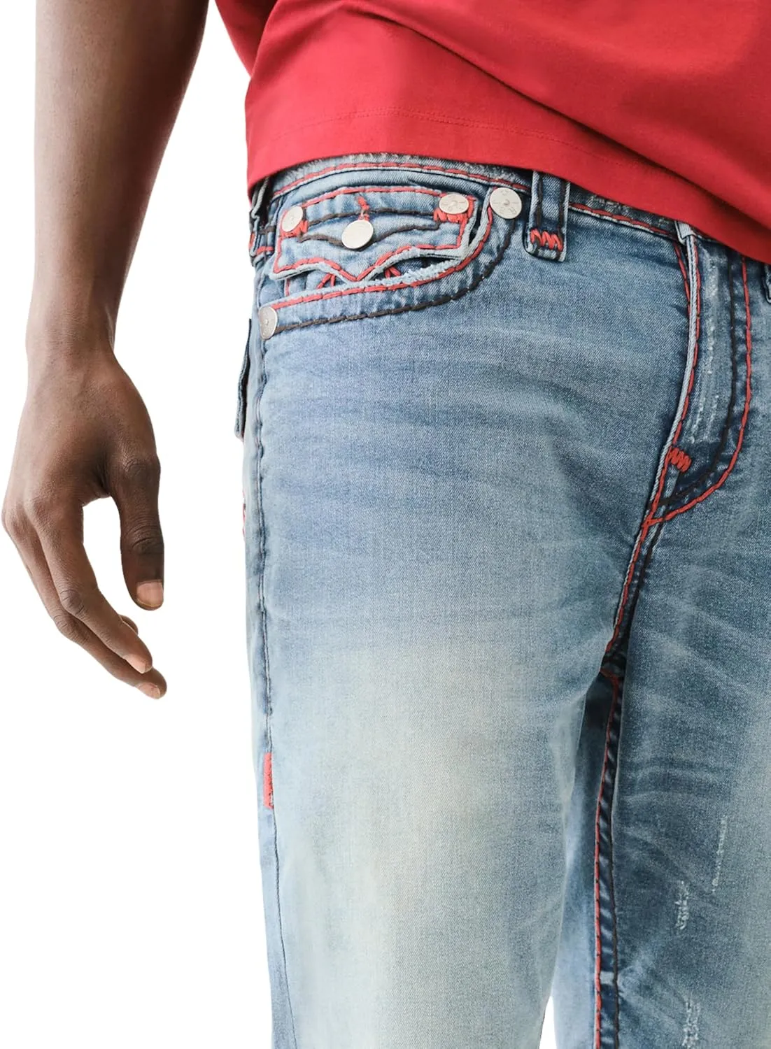 True Religion Men's Ricky Super T 1/2" Triple Logo
