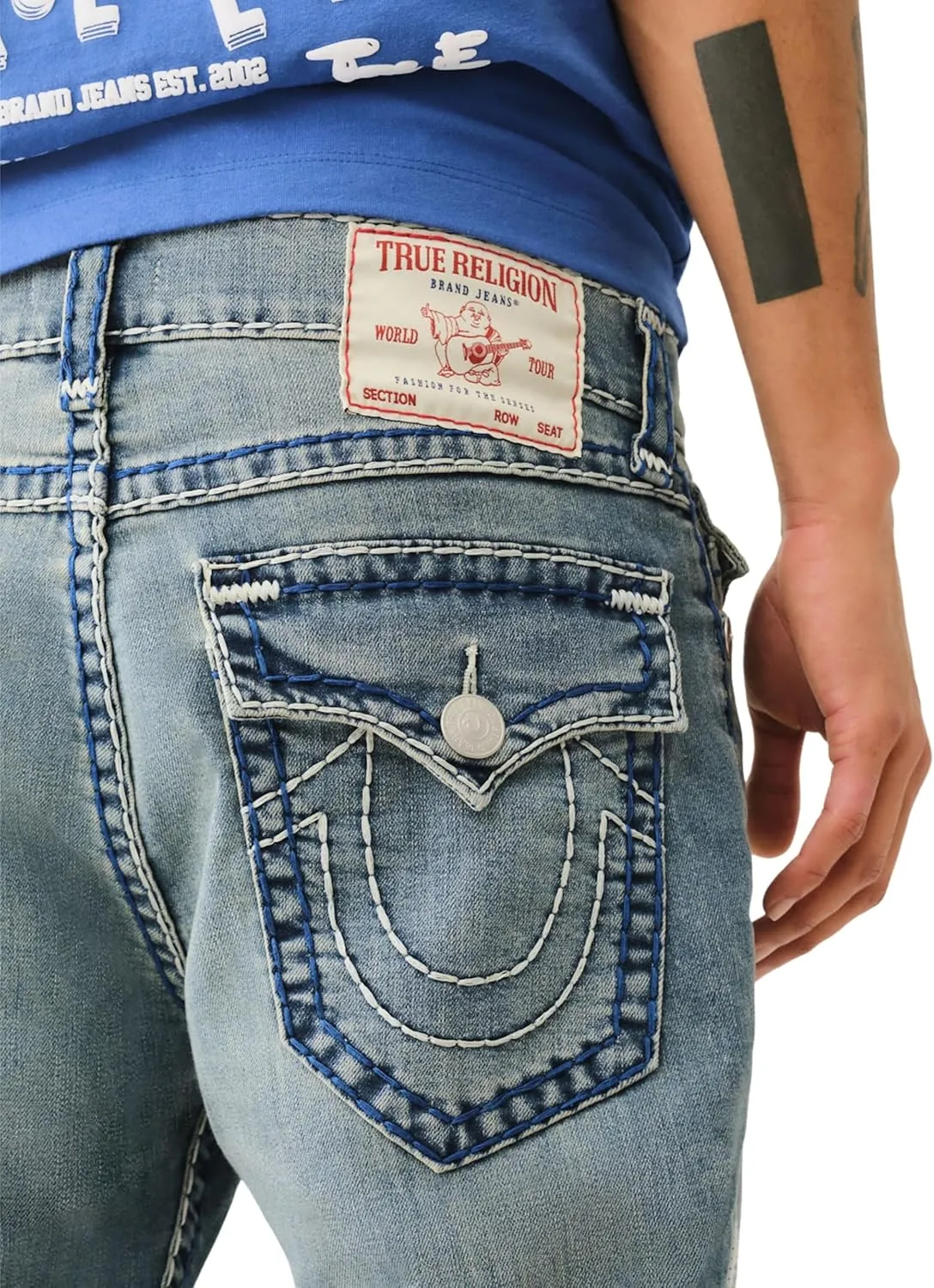 True Religion Men's Ricky Super T Flap 1/2"