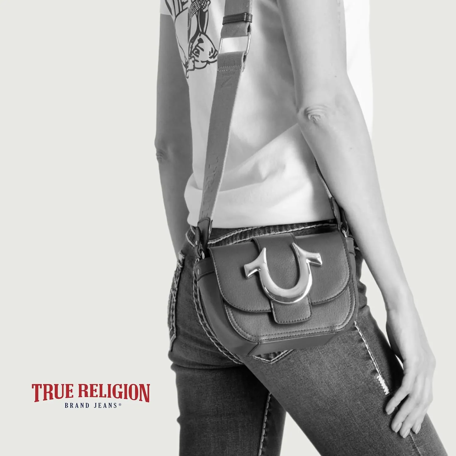 True Religion Women's Crossbody Bag, Mini Flap Adjustable Shoulder Handbag