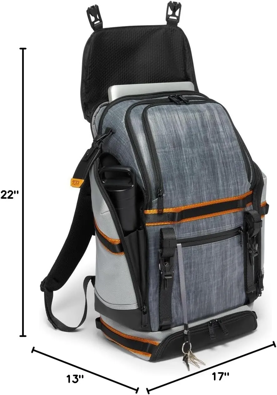 TUMI - Alpha Bravo Expedition Flap Backpack - Large Carry On Backpack - 21.0" X 12.5" X 7.5" - Fits up to 17" Laptop - Steel