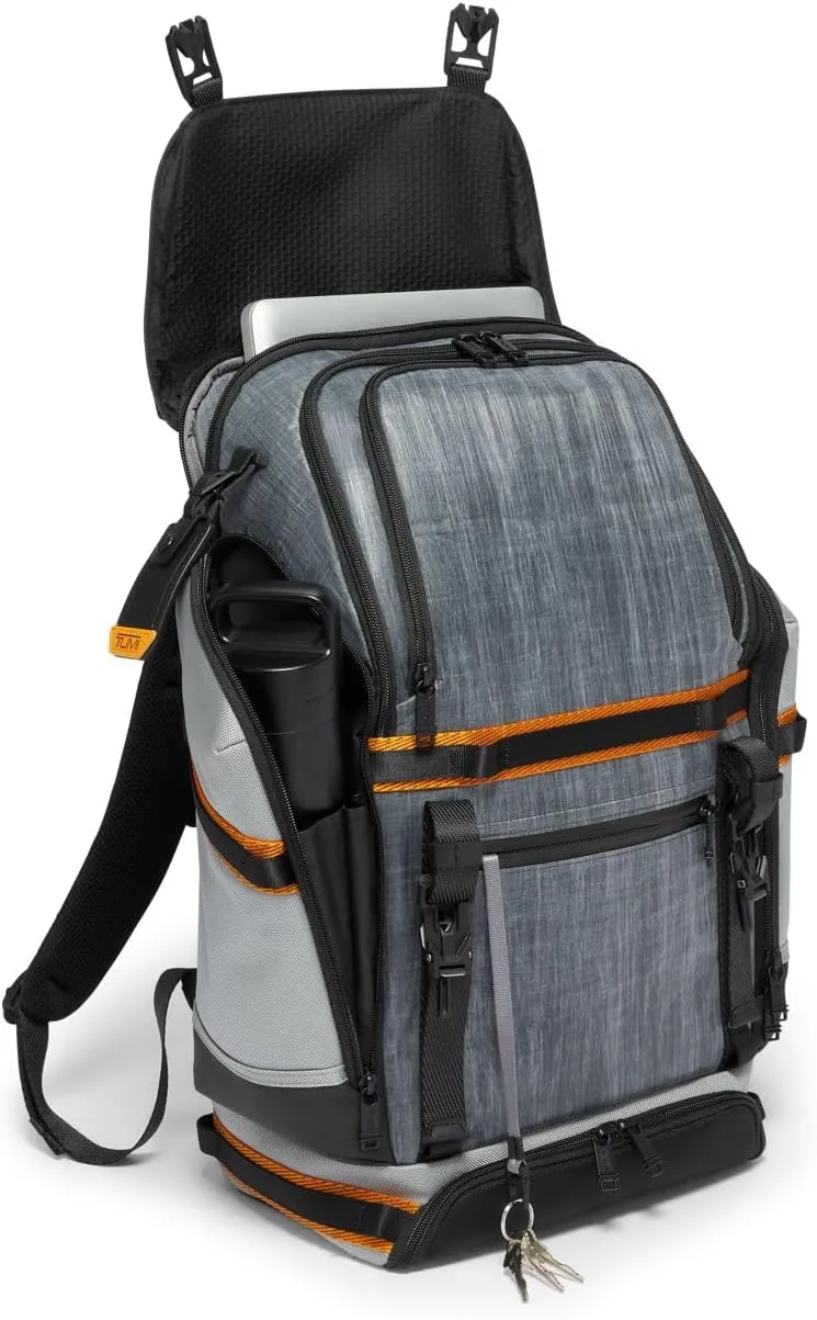 TUMI - Alpha Bravo Expedition Flap Backpack - Large Carry On Backpack - 21.0" X 12.5" X 7.5" - Fits up to 17" Laptop - Steel