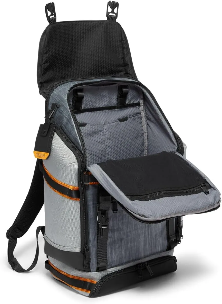 TUMI - Alpha Bravo Expedition Flap Backpack - Large Carry On Backpack - 21.0" X 12.5" X 7.5" - Fits up to 17" Laptop - Steel