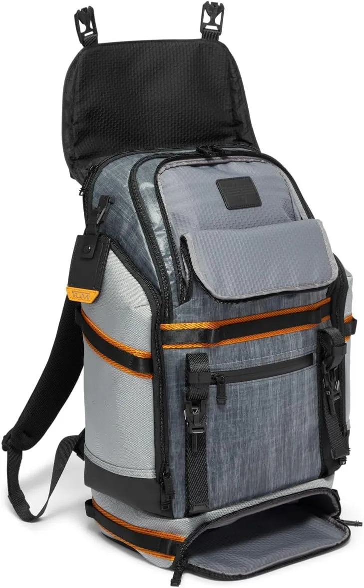 TUMI - Alpha Bravo Expedition Flap Backpack - Large Carry On Backpack - 21.0" X 12.5" X 7.5" - Fits up to 17" Laptop - Steel