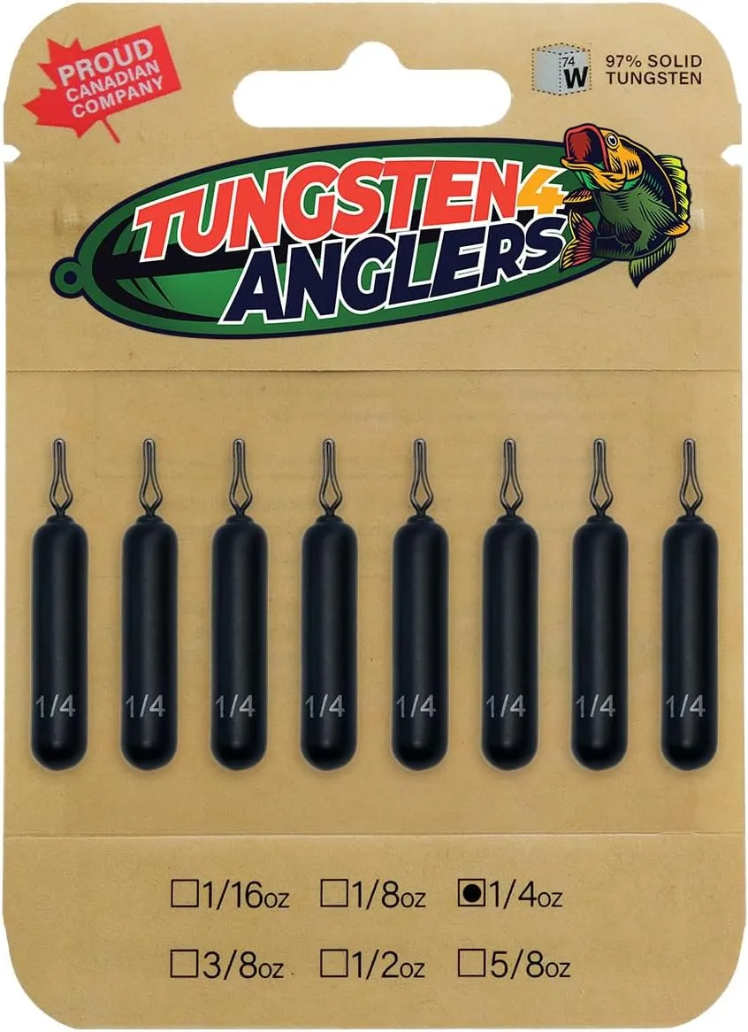 Tungsten 4 Anglers – 97% Pure Tungsten Skinny Drop Shot Weight Perfect Your Finesse Fishing |1/8oz. to 1/2oz. - Multi-Color | Perfect Your Finesse Fishing – 4-10-Pack/Bag