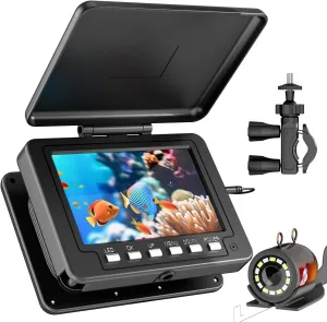 Underwater Fishing Camera 5" LCD Monitor Portable Fish Camera with Light Waterproof IP68 for Ice Fishing, Lake Sea Boat Kayak Fishing