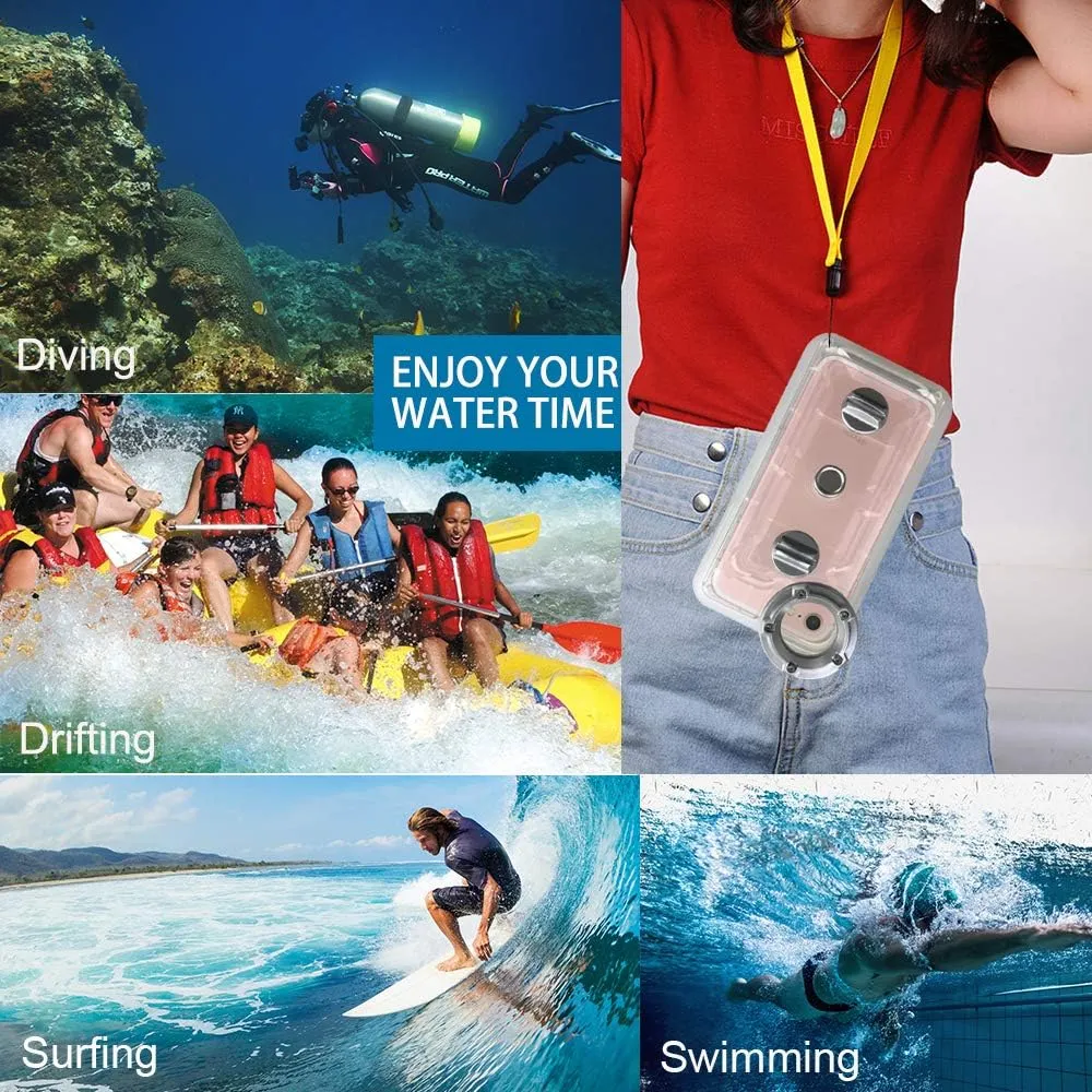 Underwater Photography Waterproof Phone Case Pouch for iPhone 6/7/8 Enhanced Underwater Cell Phone Dry Bag with Armband O Lens Ring Full Sealed Waterproof Case IPX8 Certified