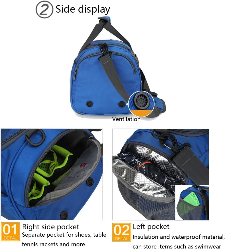 Unisex Wet and Dry Separation Gym Tote Bag with Shoes Compartment,Crossbody Drum Bag for Yoga/Sports/Weekend Getaway., Green