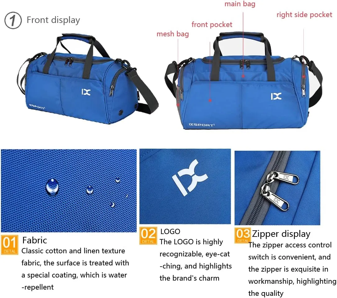 Unisex Wet and Dry Separation Gym Tote Bag with Shoes Compartment,Crossbody Drum Bag for Yoga/Sports/Weekend Getaway., Green