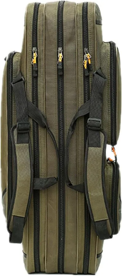UNISTRENGH 3 Layers Portable Folding Fishing Rod Carrier Reel Case Bags Fish Pole Tools Soft Case Pro Gear Tackle Storage Bag for Shoulders,Handles (3 layers/80cm)