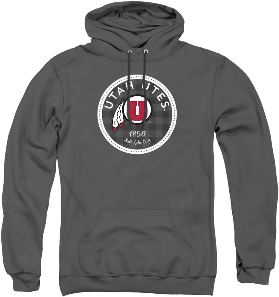 University of Utah Official Plaid Badge Unisex Adult Pull-Over Hoodie