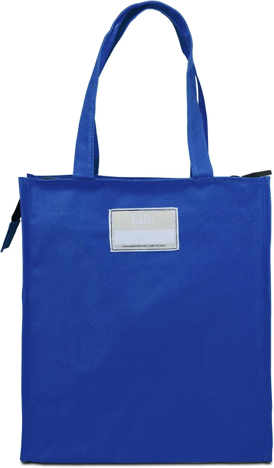 Urban Infant Tote Bag for Kids - Outer Pocket, Name Tag, 2 Mesh Bottle Holders, and Zippered Top