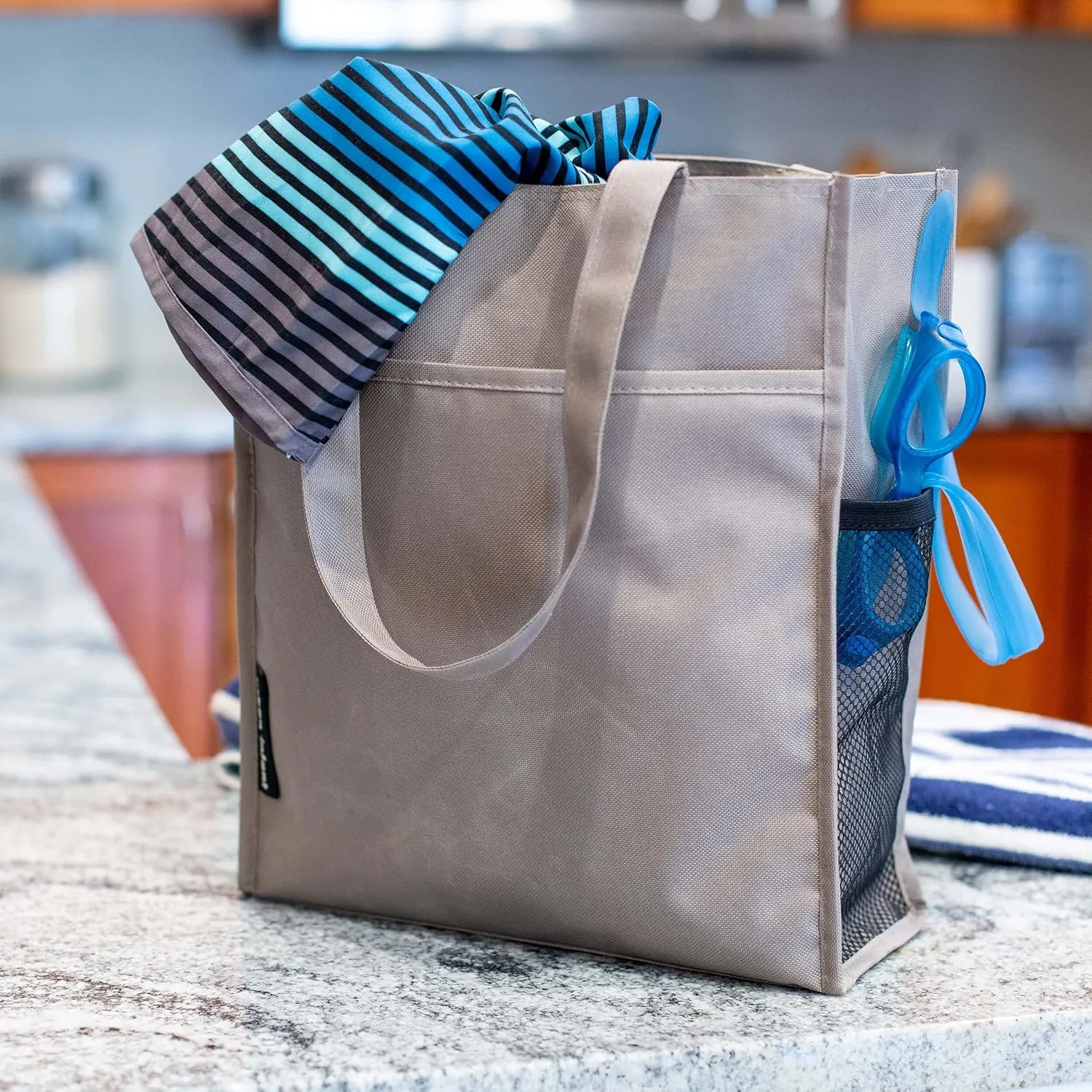 Urban Infant Tote Bag for Kids - Outer Pocket, Name Tag, 2 Mesh Bottle Holders, and Zippered Top