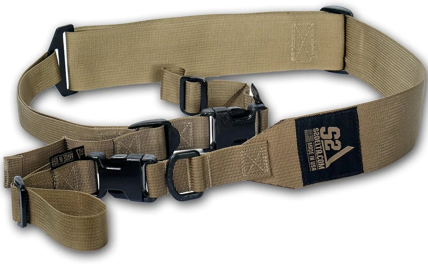 USA Made Premium 2 Point Rifle Sling, Fast Adjustment, Modular Attachment Connections, Comfortable 2” Wide Shoulder Strap