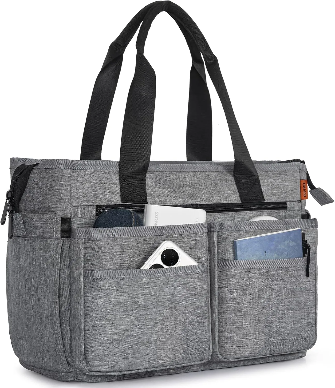 Utility Tote Bag for Women, Multi Pockets Shoulder Bag with Zipper, Laptop Handbag for Teacher, Working Women, Nurses