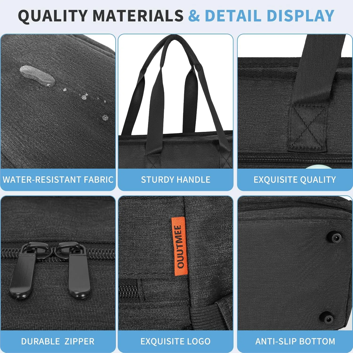 Utility Tote Bag for Women, Multi Pockets Shoulder Bag with Zipper, Laptop Handbag for Teacher, Working Women, Nurses