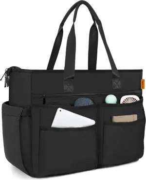 Utility Tote Bag for Women, Multi Pockets Shoulder Bag with Zipper, Laptop Handbag for Teacher, Working Women, Nurses