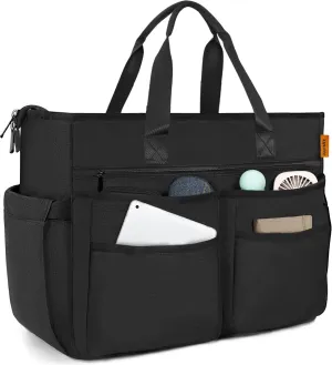Utility Tote Bag for Women, Multi Pockets Shoulder Bag with Zipper, Laptop Handbag for Teacher, Working Women, Nurses