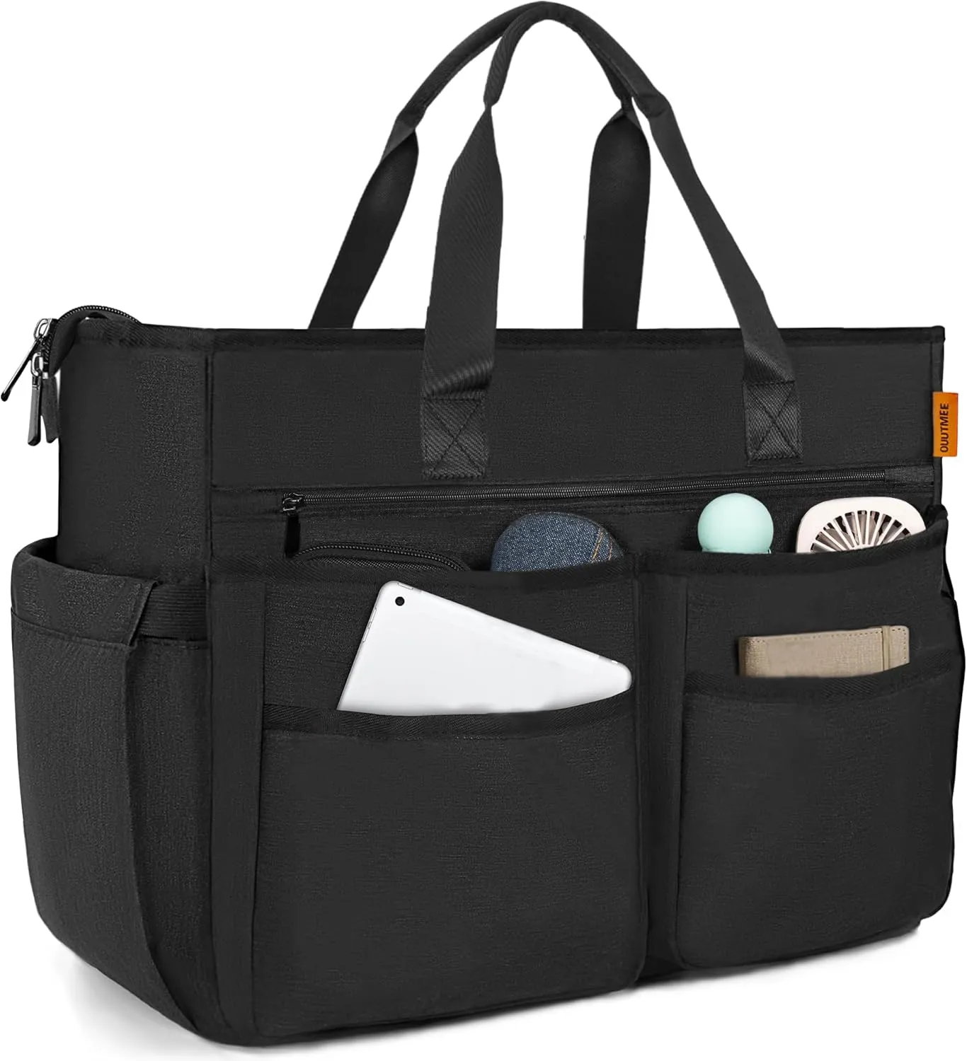 Utility Tote Bag for Women, Multi Pockets Shoulder Bag with Zipper, Laptop Handbag for Teacher, Working Women, Nurses