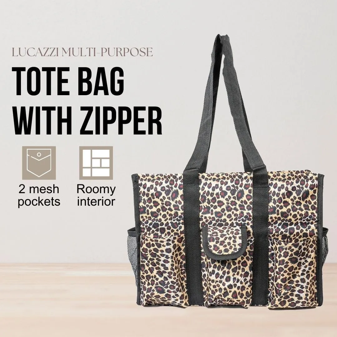Utility Tote Bag with Zipper Top - Large Multipurpose Tote Organizer Bag