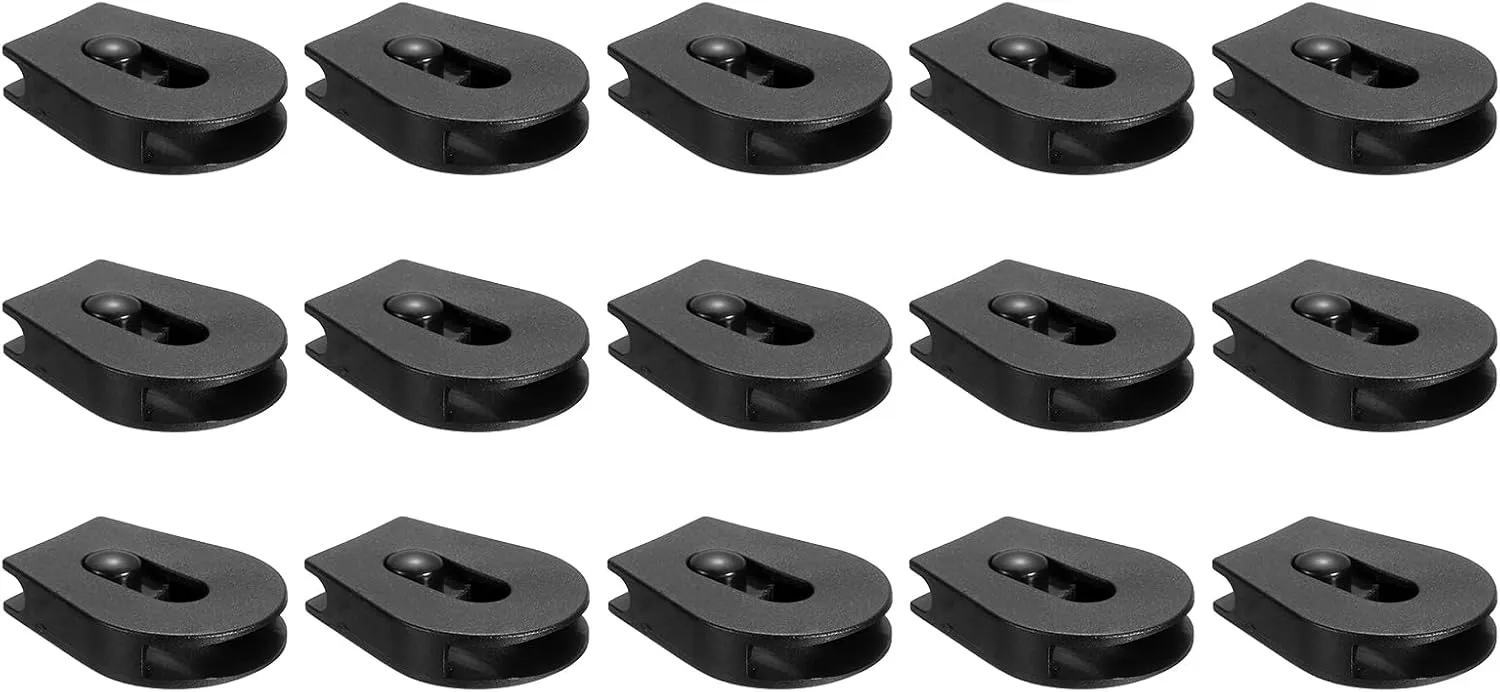 uxcell 15 Pcs Wheeled Cord Locks for Drawstring Plastic Toggle Slider Stopper End Cord Slider Replacement for Backpack Shoelace Hat Bungee Shock Cord, 1.2x1.5 Inch
