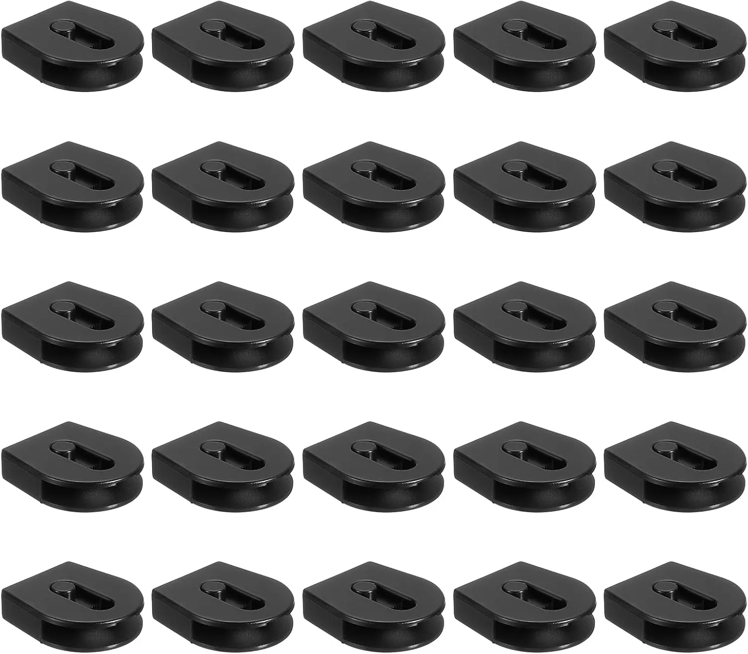 uxcell 50 Pcs Wheeled Cord Locks for Drawstring Plastic Toggle Slider Stopper End Cord Slider Replacement for Backpack Shoelace Hat Bungee Shock Cord, 0.8x0.9 Inch