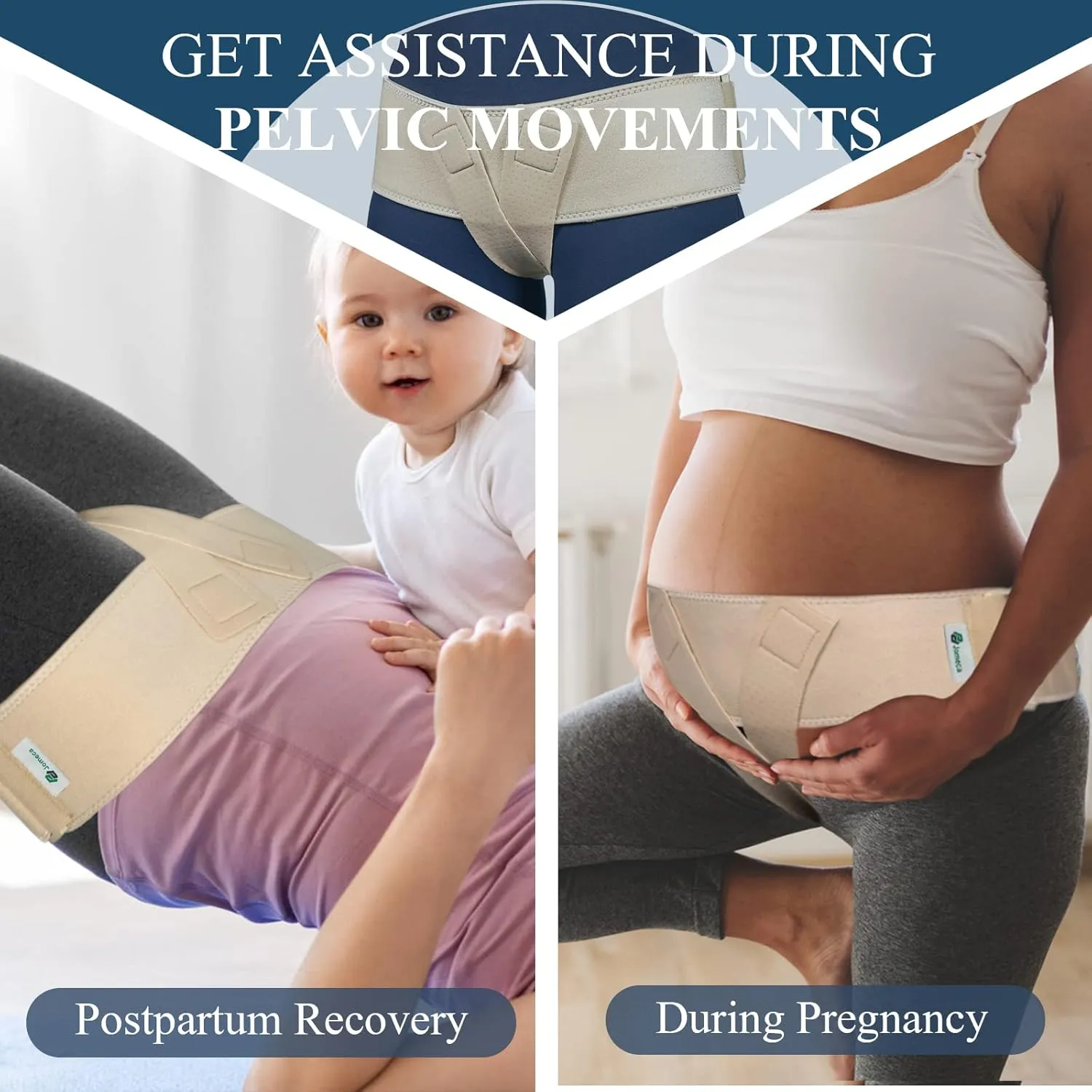 V-Sling Pelvic Support Belt for Prolapse, Pregnancy SPD, Vulvar Varicosities, LCS, Pelvic Floor, Organ Prolapse Support Relieve Tilted or Twisted Pelvis Girdle Pain FSA or HSA eligible (Beige Large)