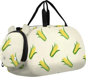 Vegetable Food Corn Sports Duffle Bag for Girls Boys, Gym Bag with Shoe Compartment, Kids Travel Overnight Weekender Shoulder Bag