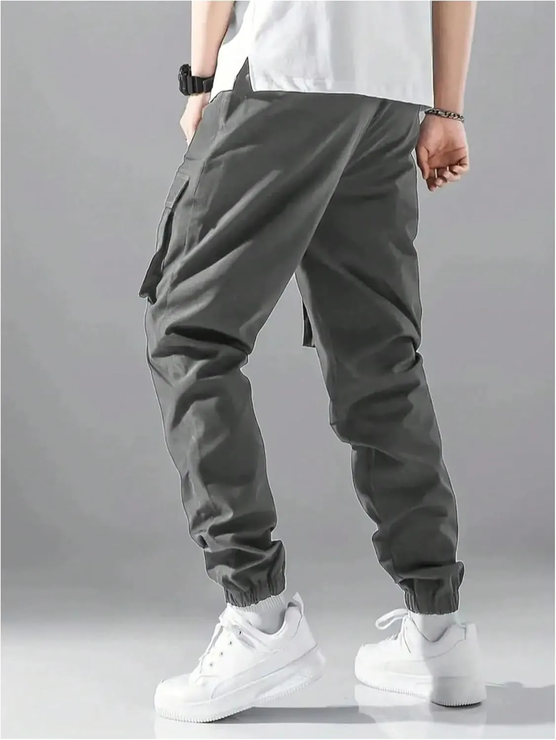 Verdusa Boy's Drawstring Waist Flap Pockets Casual Cargo Pants Joggers
