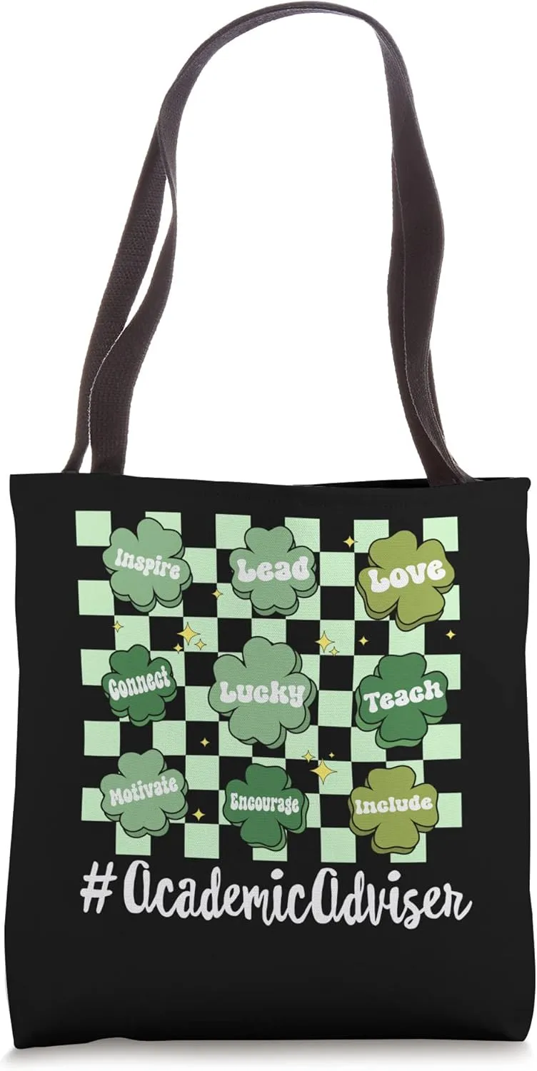 Vintage Academic Adviser St Patrick Day Clover Tote Bag