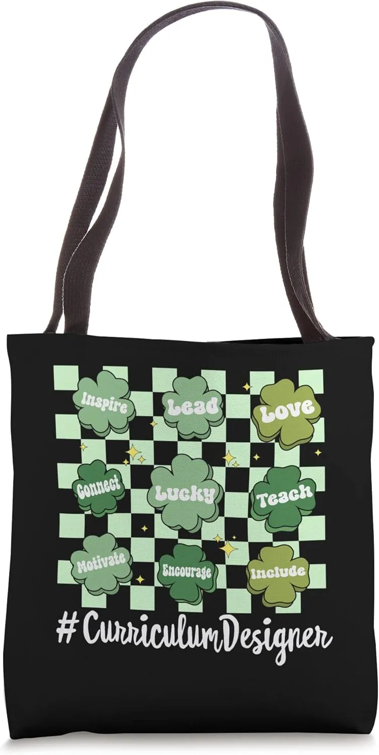 Vintage Curriculum Designer St Patrick Day Clover Tote Bag