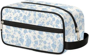Vintage Floral Travel Toiletry Bag Kit for Women Retro Flower Cosmetic Makeup Bag for Girls Waterproof Shaving Bag Hanging Wash Bag Organizer for Toiletries Accessories