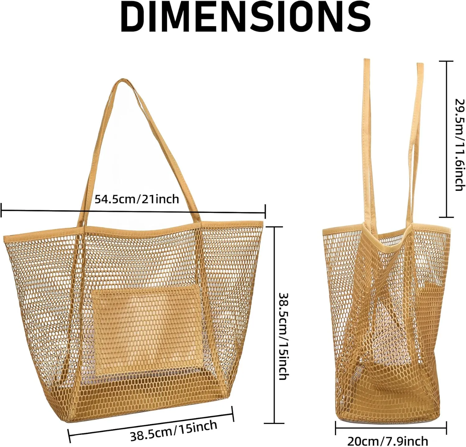 VKIOIP Women Mesh Tote Beach Bag,Shoulder Bag for Vacation，Picnic