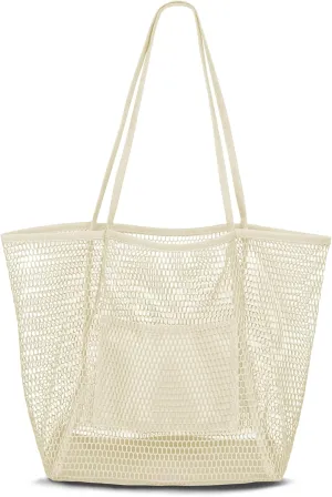 VKIOIP Women Mesh Tote Beach Bag,Shoulder Bag for Vacation，Picnic