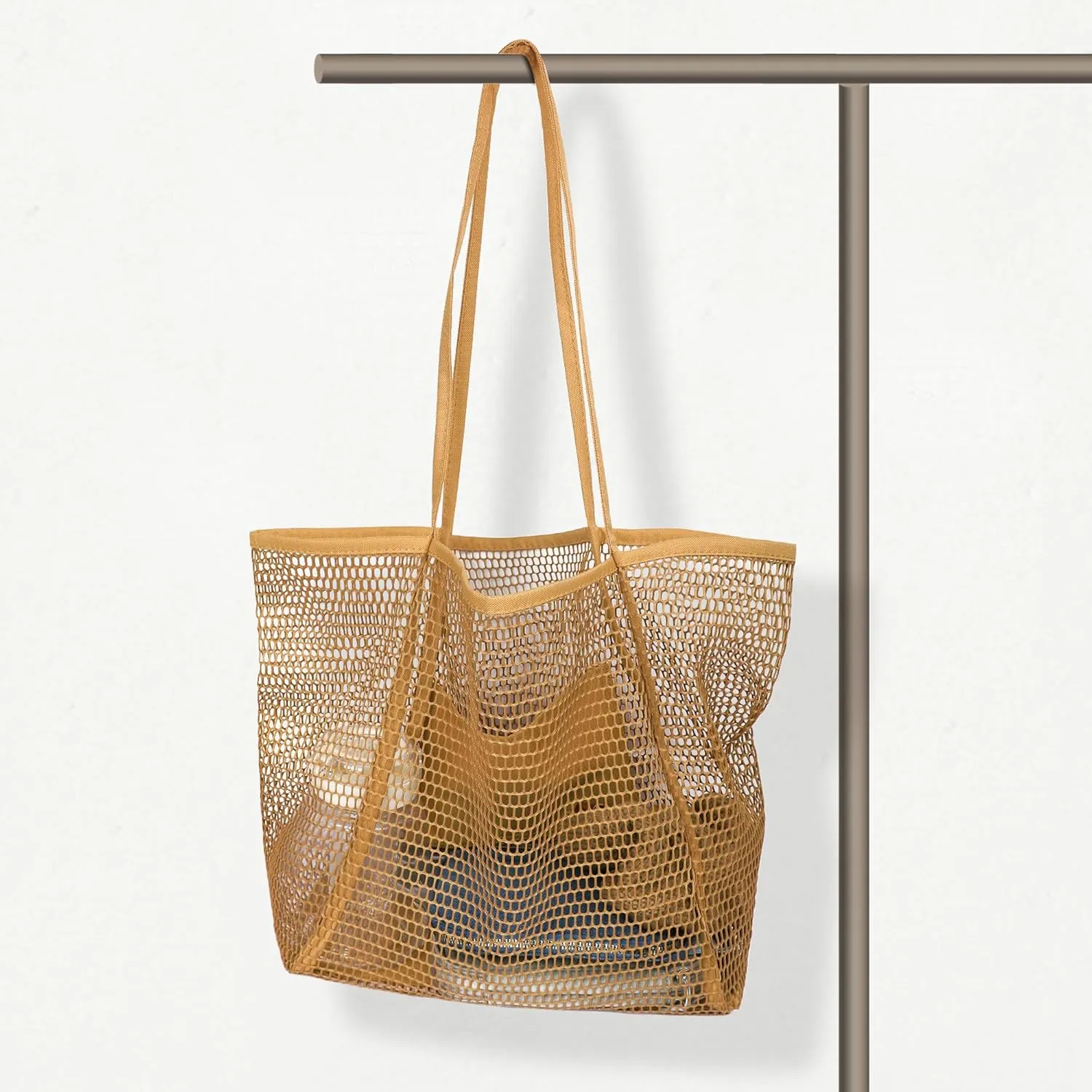 VKIOIP Women Mesh Tote Beach Bag,Shoulder Bag for Vacation，Picnic