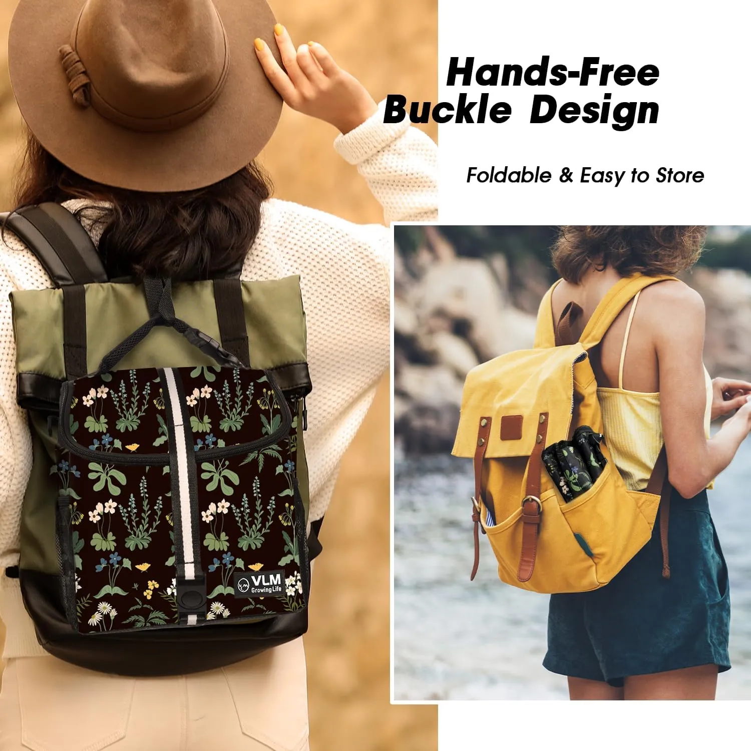 VLM Lunch Box for Women, Insulated Lunch Bag Women with Adjustable Shoulder Strap, Cute Lunch Tote Bag for Work,Picnic,Camping
