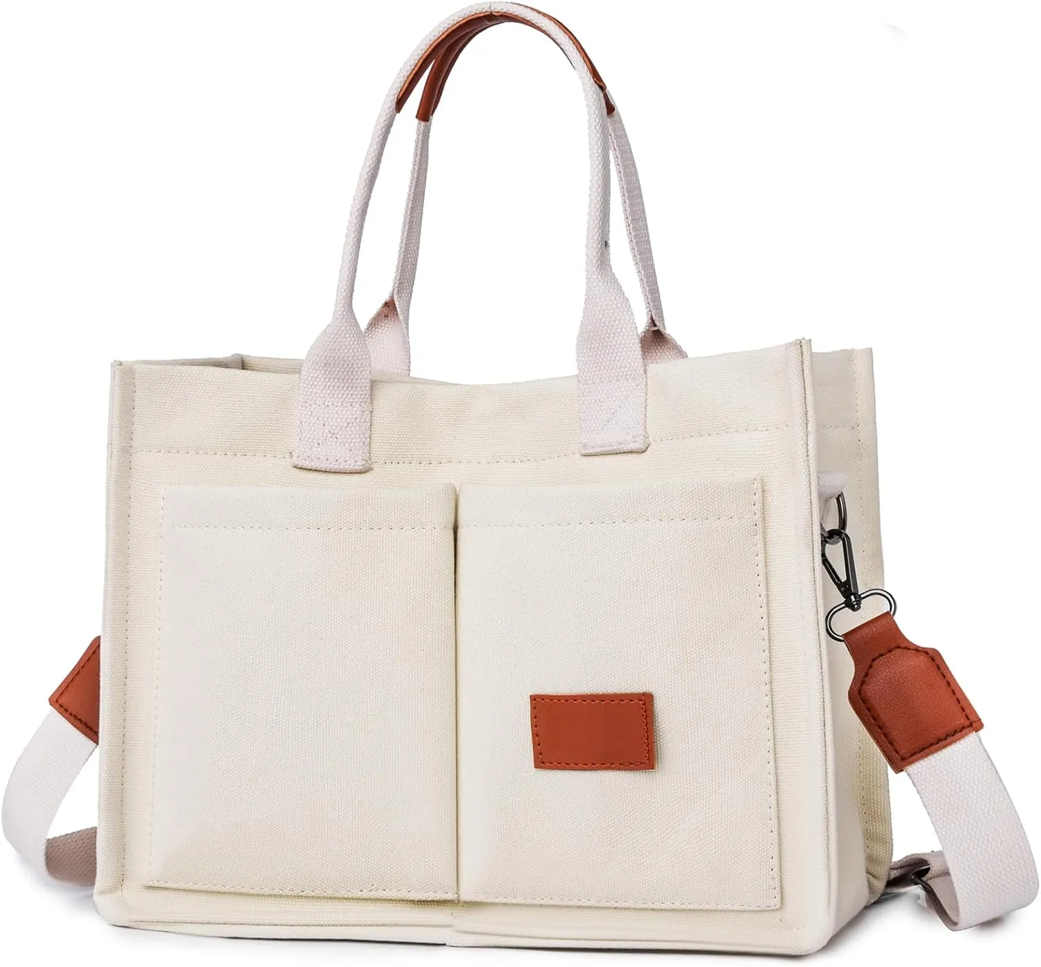 VODIU Canvas Tote Bag for Women,Laptop Bag Work Tote Bag Women Crossbody Purse Handbag Shoulder Travel Messenger Gym Tote