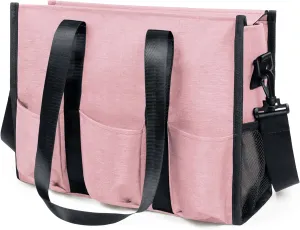 VOLGANIK ROCK Tote Bag with Compartments, Large Multi Pockets Tote Bag for Women & Men Work Tote Bags with Zipper