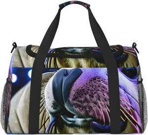 Walrus Print Travel Hand Travel Bag Weekender Overnight Carry On Tote Foldable Crossbody Bag