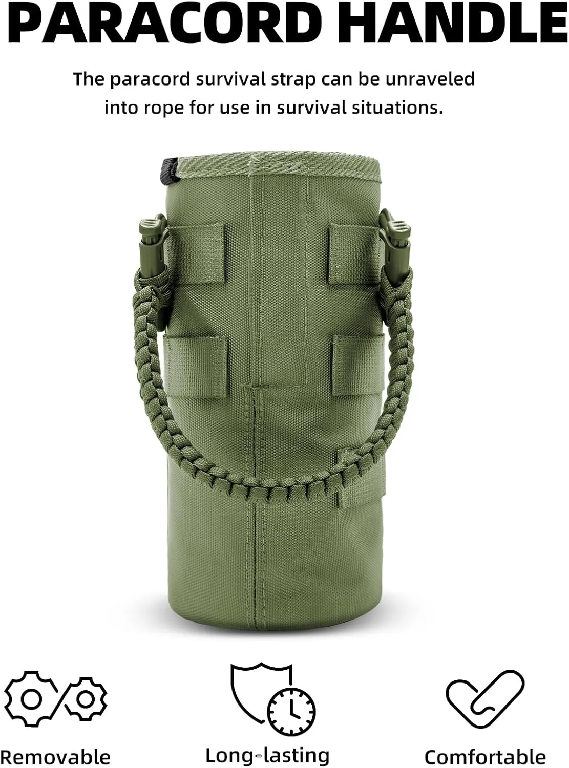Water Bottle Holder Bag with Molle Strap - Water Bottle Carrier Pouch for Walking, Gym, Camping, Fishing, Hunting 32oz, 64oz, 128oz One Gallon Tactical Carrier Holder