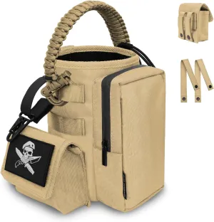 Water Bottle Holder Bag with Molle Strap - Water Bottle Carrier Pouch for Walking, Gym, Camping, Fishing, Hunting 32oz, 64oz, 128oz One Gallon Tactical Carrier Holder