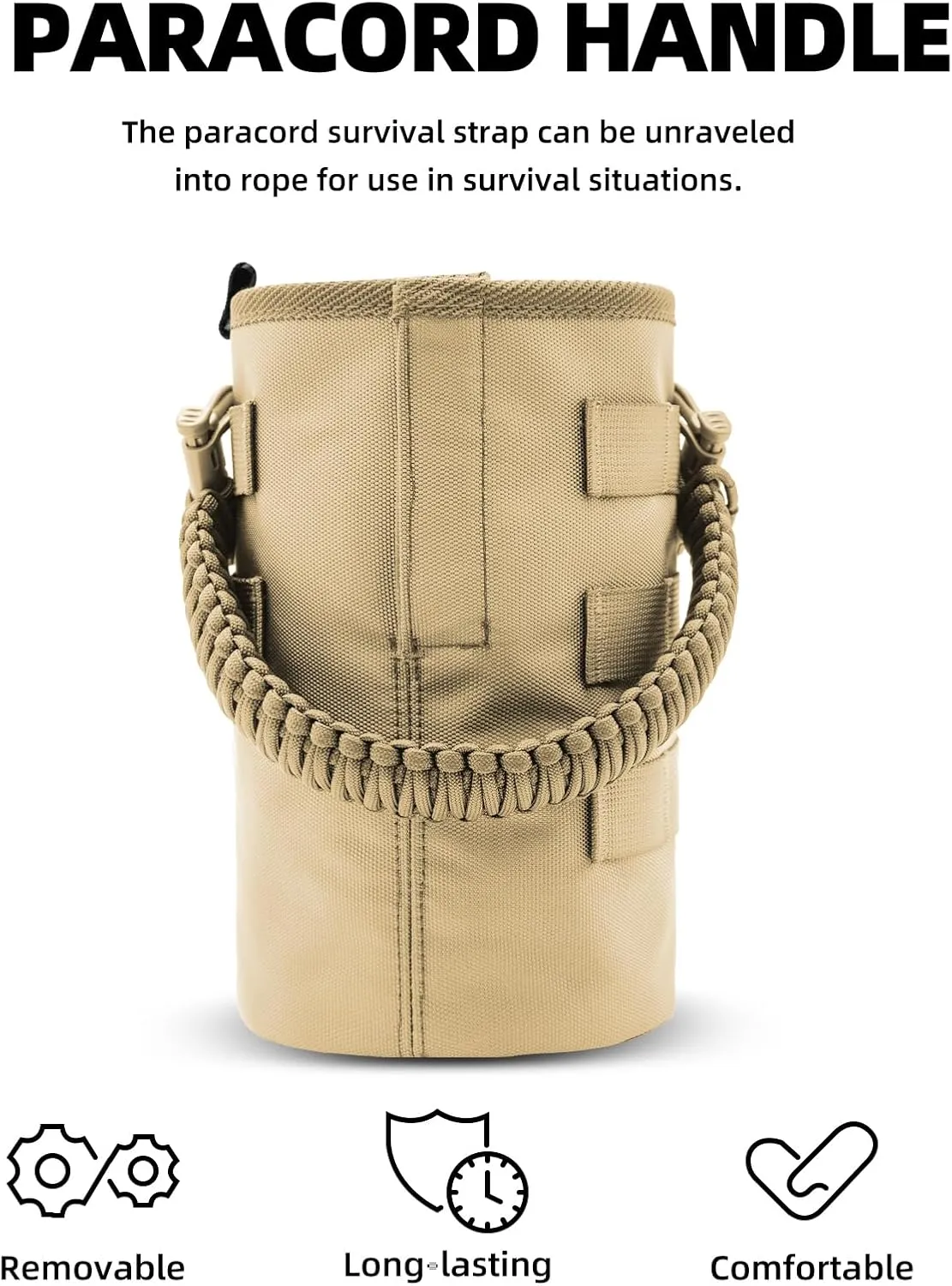 Water Bottle Holder Bag with Molle Strap - Water Bottle Carrier Pouch for Walking, Gym, Camping, Fishing, Hunting 32oz, 64oz, 128oz One Gallon Tactical Carrier Holder