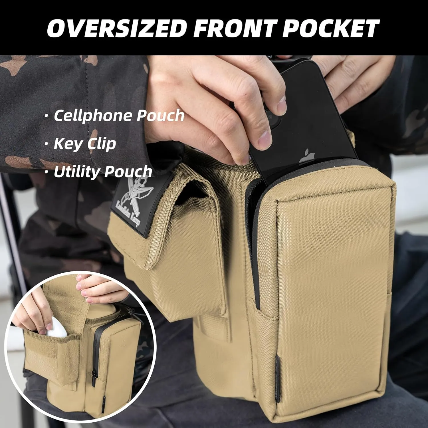 Water Bottle Holder Bag with Molle Strap - Water Bottle Carrier Pouch for Walking, Gym, Camping, Fishing, Hunting 32oz, 64oz, 128oz One Gallon Tactical Carrier Holder