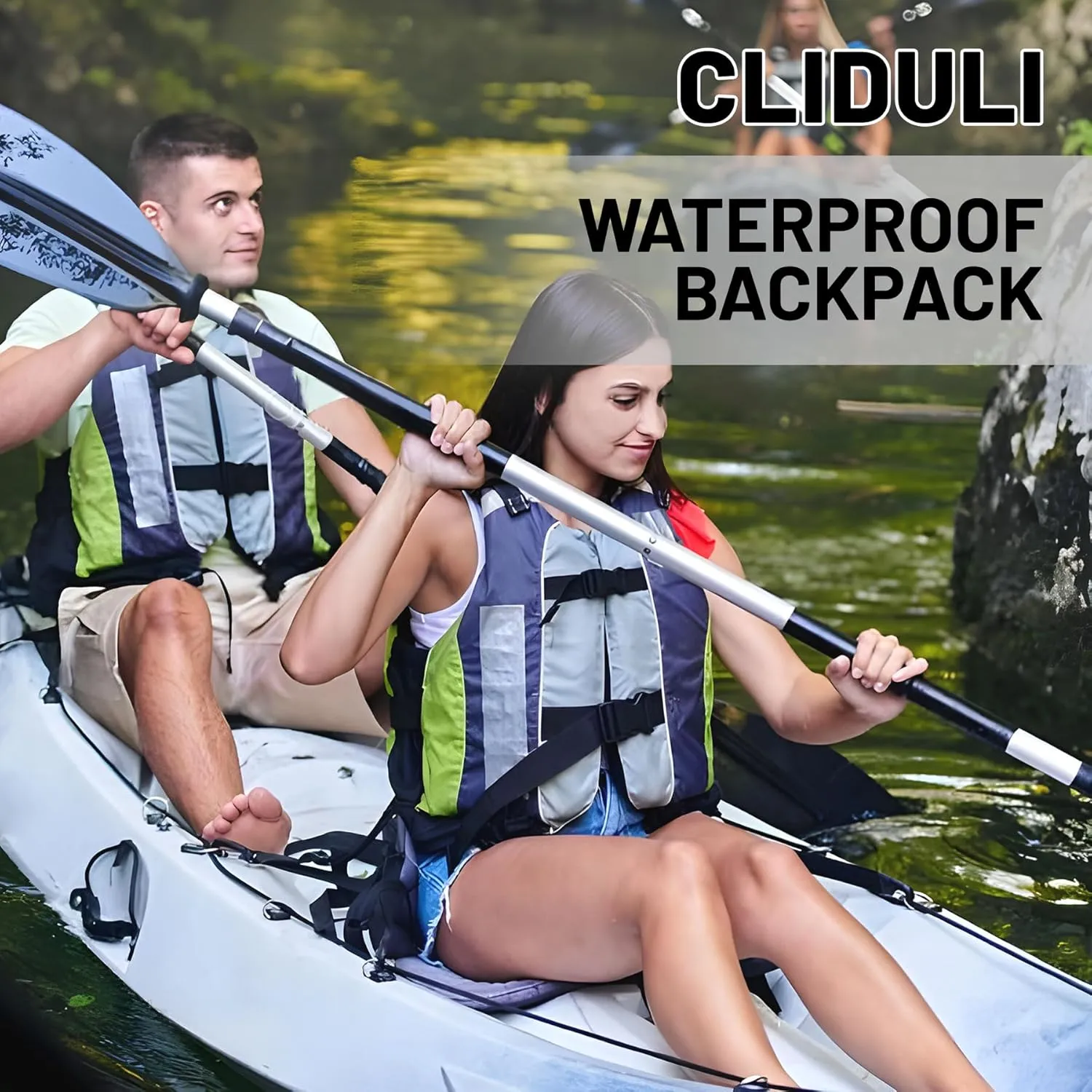 Waterproof Dry Bag,Roll Top Nautical Coastal Ocean Beach Seashell Starfish Waterproof Backpack 5L/10L/20L Floating Lightweight Bags for Kayaking, Boating, Swimming Camping with Waterproof Phone Case