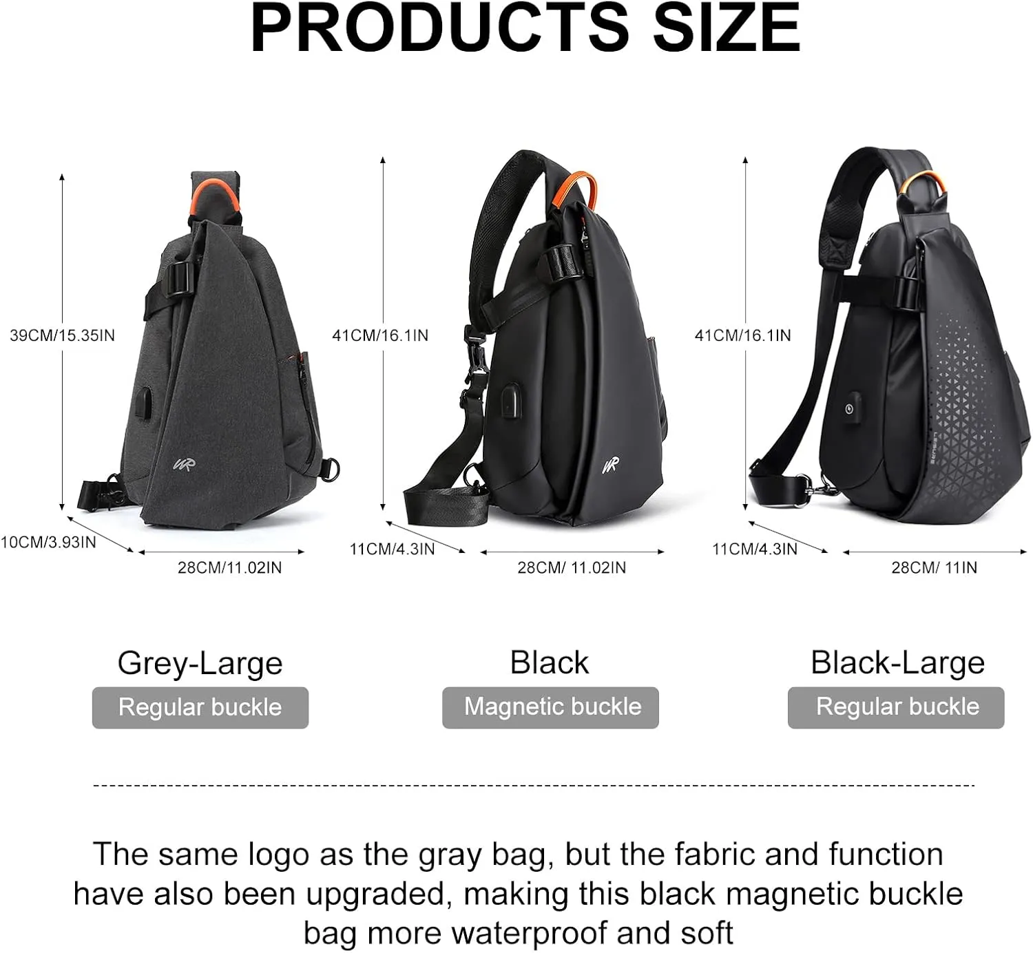 Waterproof Sling Bag for Men,Sling Backpack with USB Charger Crossbody one strap backpack Anti-Theft,Causal
