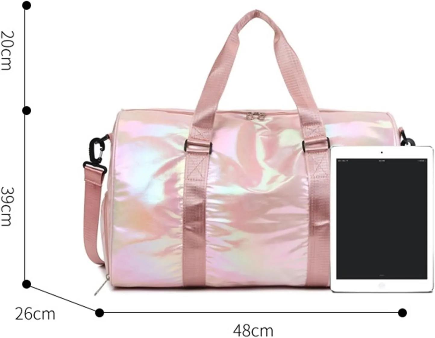 Weekender Travel Bag 18in Portable Luggage Bag Outdoor Travel Bag Dry and Wet Separate Sports Fitness Yoga Bag Sport Gym Bag(A)