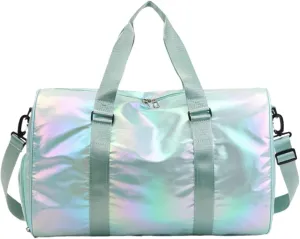 Weekender Travel Bag 18in Portable Luggage Bag Outdoor Travel Bag Dry and Wet Separate Sports Fitness Yoga Bag Sport Gym Bag(A)